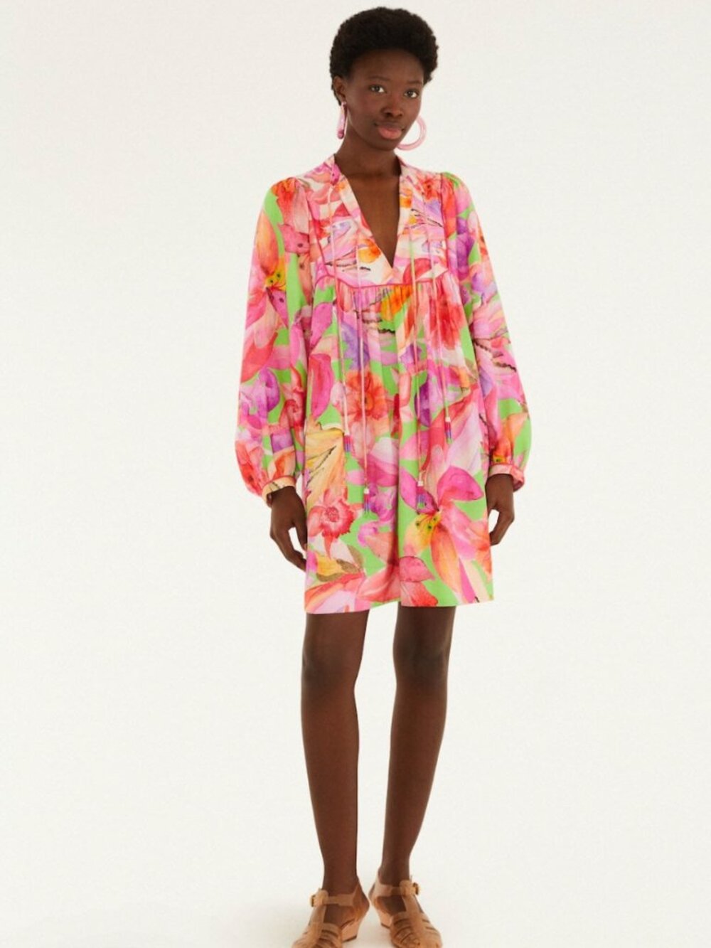 NWT Farm Rio Multicolor Artsy Flora Mini Dress / XS